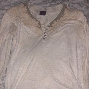 Free People cream casual shirt
